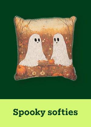 Autumnal cushion with two ghosts