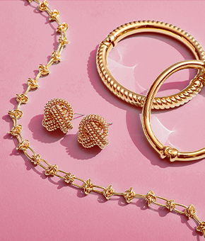 A selection of gold jewellery.