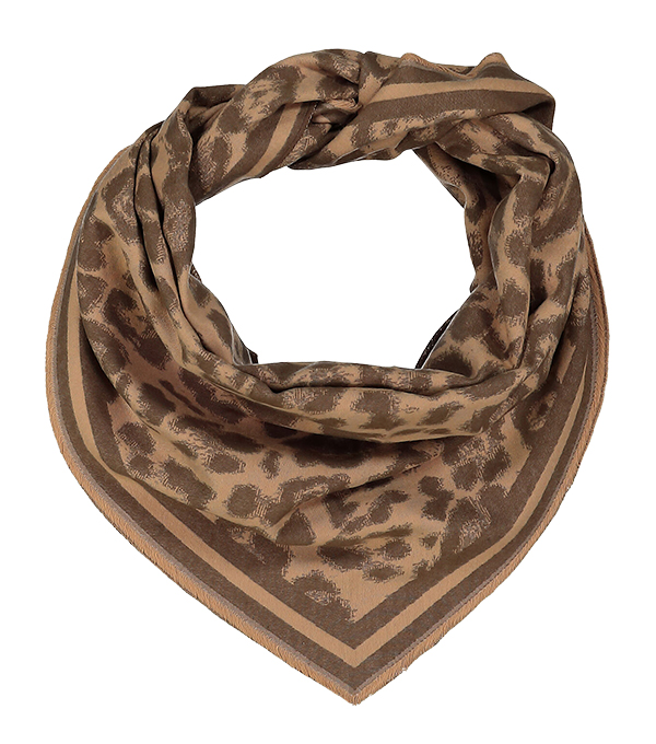 A leopard print neckerchief. 