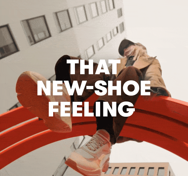 GIF of a model wearing stylish trainers