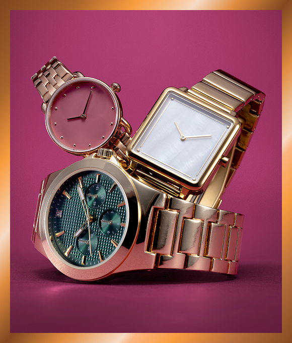 Three gold watches.