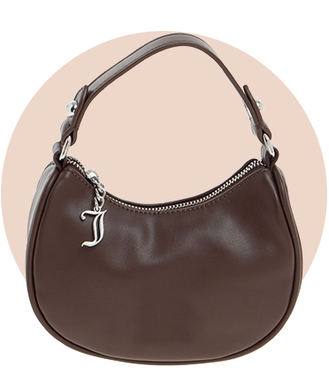 Brown leather shoulder bag.