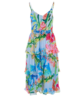 A statement floral-print midi dress