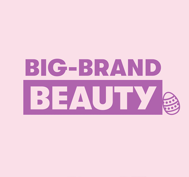 A GIF showing a selection of big-brand beauty buys including serums, a lipstick and an eyeshadow palette.