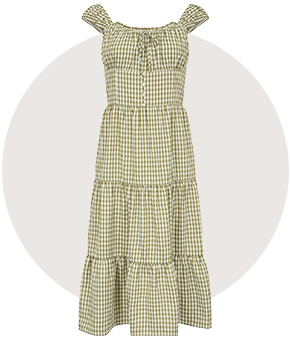 A green gingham dress 