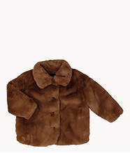 A brown faux-fur coat.