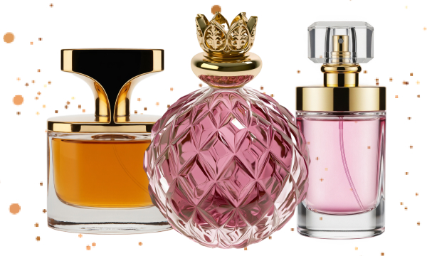 Three perfume bottles.