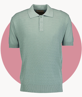 A pale green polo shirt