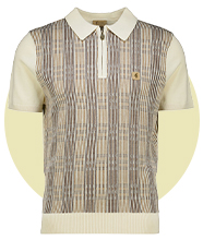 A vintage-style polo top with short sleeves.