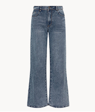 A pair of wide leg women's jeans